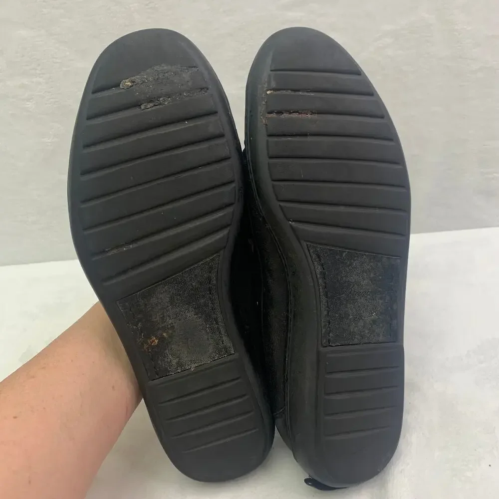Bragano Mens 8.5 Loafers Black Leather Shoes Made In Italy Comfort Dress Penny